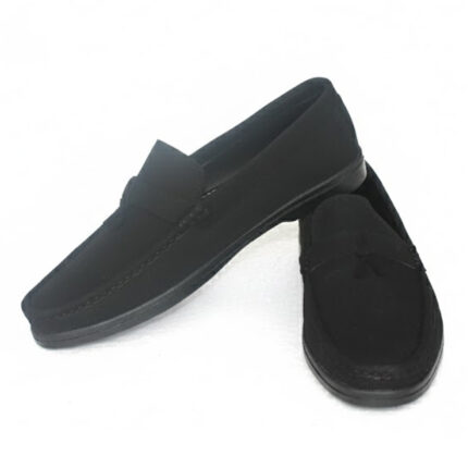 Black Suede Penny Loafers