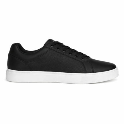 Fifify Urban Street Textured Lace Up Sneakers in Jet Black